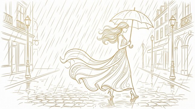 Woman holding umbrella