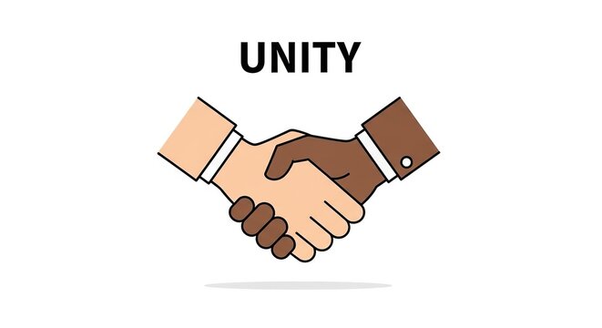 Handshake vector illustration representing unity, teamwork, and multicultural cooperation