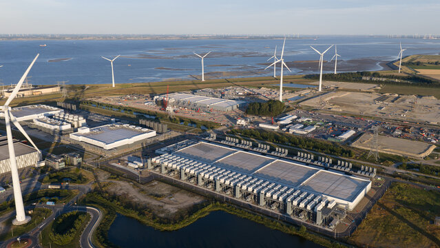 Aerial view of Data Center Campus in Eemshaven for Cloud and AI Computing