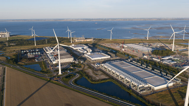Aerial view of Data Center Campus in Eemshaven for Cloud and AI Computing
