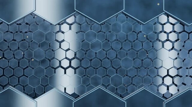 Lateral Hex Panel Corridor Premium Tech Loop