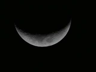 Crescent Moon Shining in the Sky Above Maria Auxiliadora, Paraguay © Sven Decker