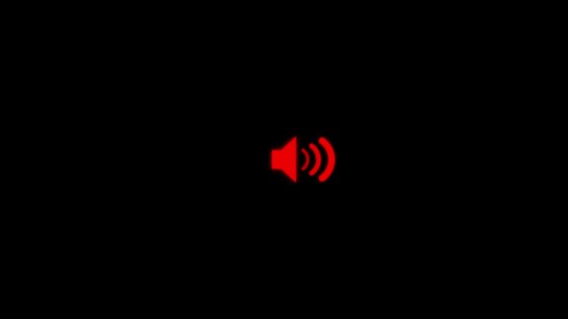 Speaker icon animated on, speaker volume animation, microphone, sound voice speaker icon animated optimized for audio and sound visualization.4k
