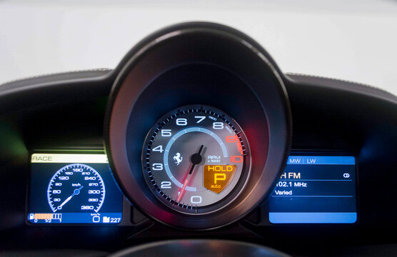 Ferrari 458 Italia Sports Car Interior Dashboard Gauge Cluster