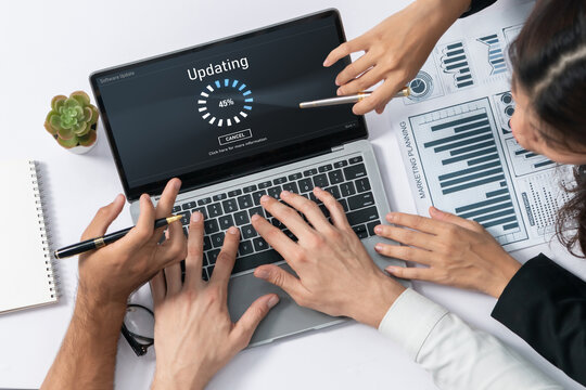 Software update on computer for brisk version of device software upgrade