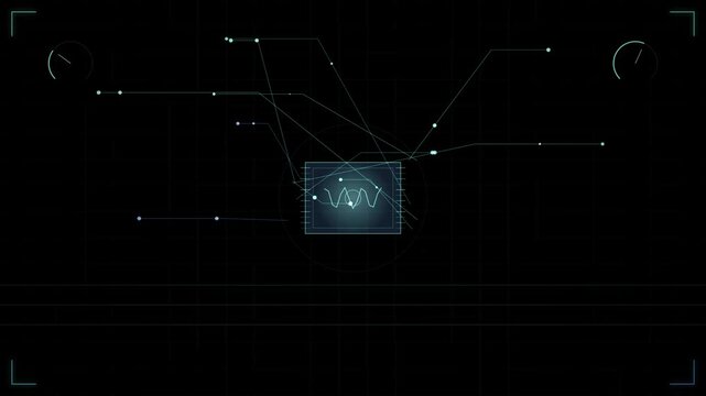 Glowing blue digital network diagram forms a dynamic looping background overlay