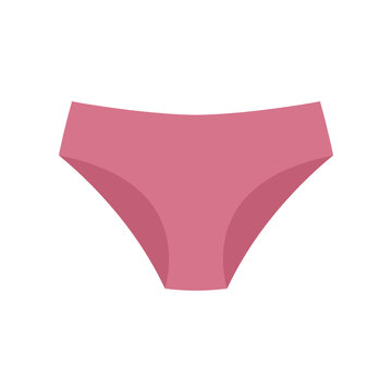 Pink Women Panties Vector Illustration Isolated on White Background