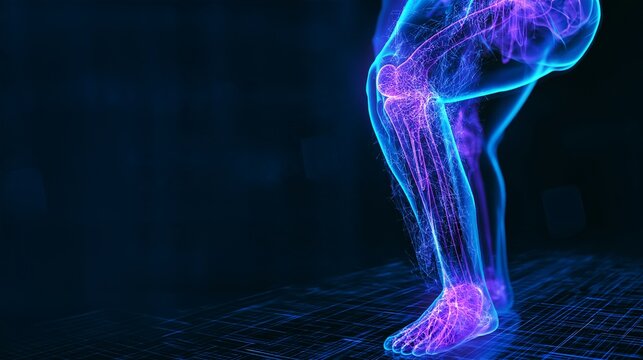 Digital Holograms and AI Medical Illustrations of the Human Knee Joint and Leg