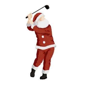 Santa Claus Playing Golf