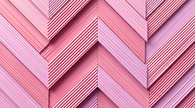Abstract herringbone surface with textured pink parallel ridges