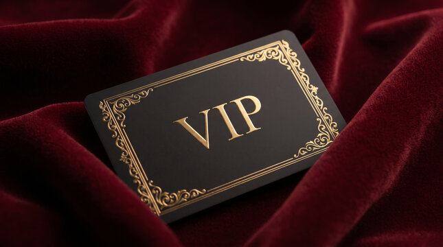 Vip card gold black velvet luxury premium lifestyle exclusive private entrance pass card. Modern contemporary stylish property. elegant upscale high-end, elite vip rich wealth, private comfort