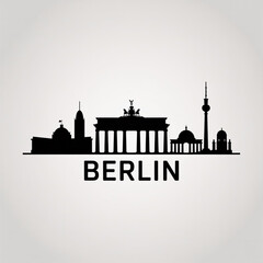 Fototapeta premium Berlin Germany Skyline Panorama - A German Modern Cultural Capital Cityscape Illustration