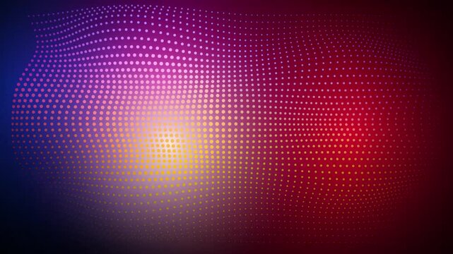 Colorful dotted halftone wave pattern with bright central light source vector art