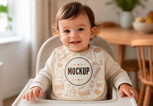 Baby Bib High Chair Mockup