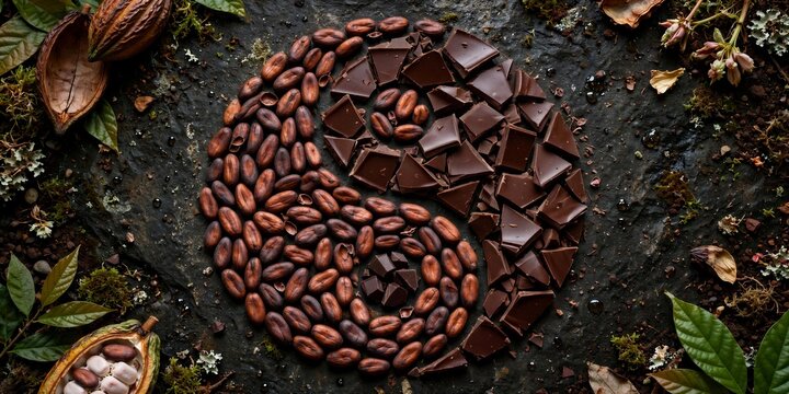 Cocoa Yin Yang Stone Food Photography