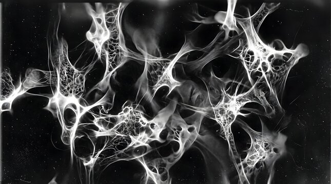Microscopic view of cellular structures forming an intricate network of biological connections with cellular structure