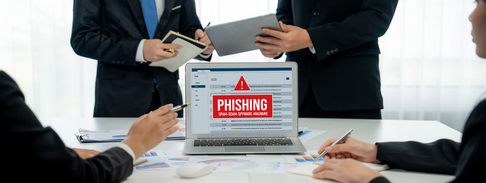 Cyber security software show alert of cyber attack for protection brisk. Danger from virus, phishing and cyber fraud.