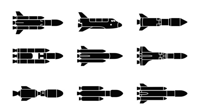 Rockets Space Shuttles in Flight.