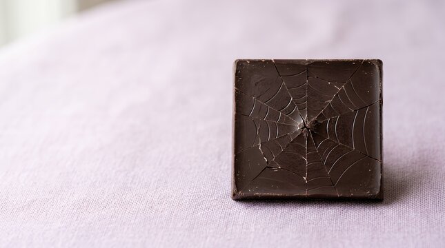 蜘蛛の巣模様のダークチョコレート