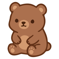 Obraz premium Little Brown Bear Sitting