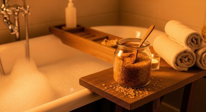 Luxurious Bath Time Tranquility And Pampering Spa Elements