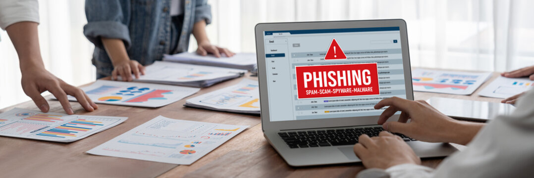 Cyber security software show alert of cyber attack for protection brisk. Danger from virus, phishing and cyber fraud.