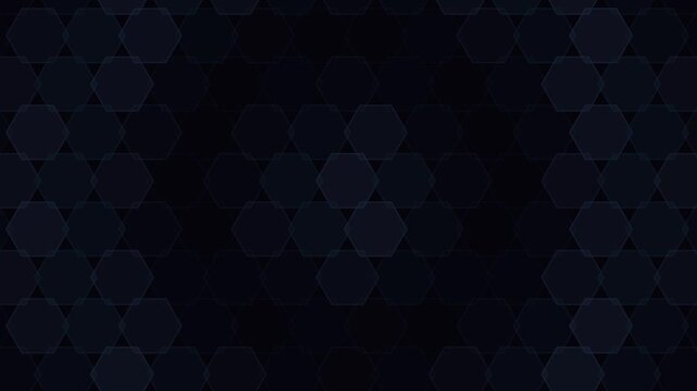 Dark hexagonal grid pattern with subtle light accents suitable for loop video backgrounds