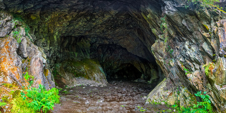 Rydal Cave near Ambleside and Grasmere in England's Lake District National Park