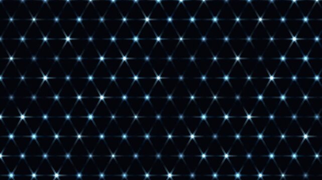 A dark blue looping overlay with a geometric lattice of bright star points forming an animated background.