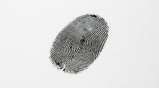 Detailed Fingerprint Impression On White Textured Paper