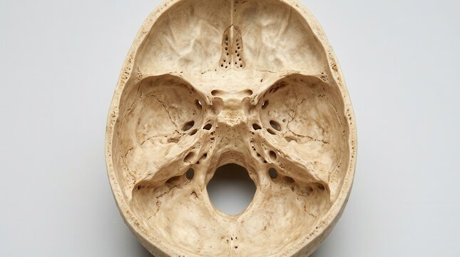 Detailed Human Skull Base Interior View With Natural Lighting