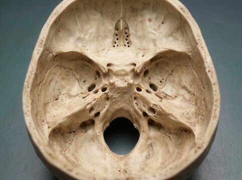 Detailed View Of Human Skull Base Interior Anatomical Study