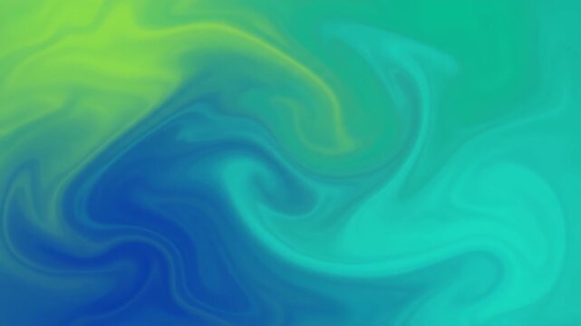 Fluid Gradient Abstract Background with Swirling Waves of Blue and Green Liquid Colors for Modern Artistic Digital Design Projects