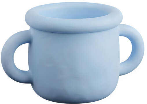 아기가 양손으로 잡고 마시기 좋은 하늘색 양손 유아용 컵 머그 일러스트
Light blue double-handled baby cup mug illustration good for babies to hold and drink with both hands