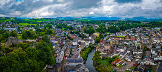 Cockermouth Town View with Historic Churches in Lake District Cumbria England © alexey_fedoren