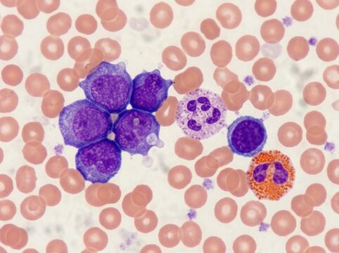 Microscopic View Of Blood Cells Showing Leukemia And Other Hematological Conditions