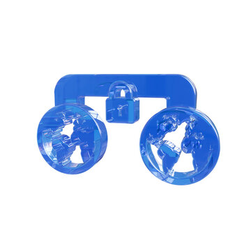 Globe network 3d glossy shield icon internet security proxy tunnel worldwide privacy connection isolated transparent background