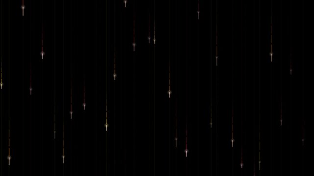 Falling particles create a looping background overlay