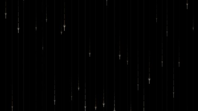 Falling light streaks create a looping background for digital overlay effects.