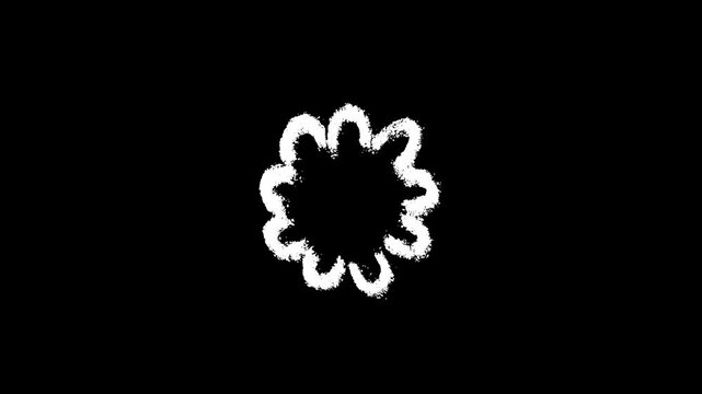 Hand-drawn white chalk abstract popping doodle element drawing on alpha 4
