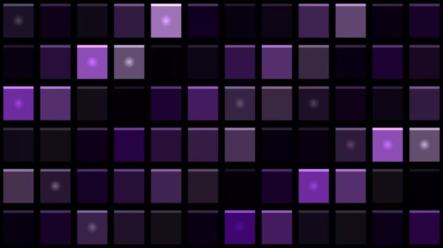 Purple tiled background with softly glowing square elements arranged in a rhythmic grid layout