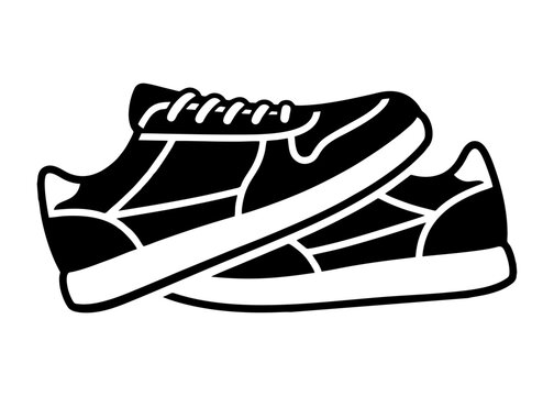 A pair of modern athletic running shoes