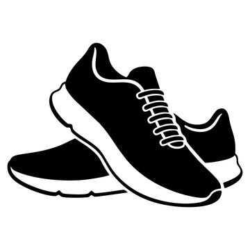 A pair of modern athletic running shoes