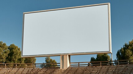 Fototapeta premium Empty billboard screen above stadium stands