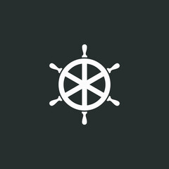 ship wheel icon vector logo template, rudder icon. © BayuPandu