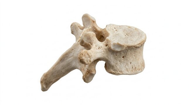 Anatomical Vertebra Bone Isolated On White Background For Medical Use