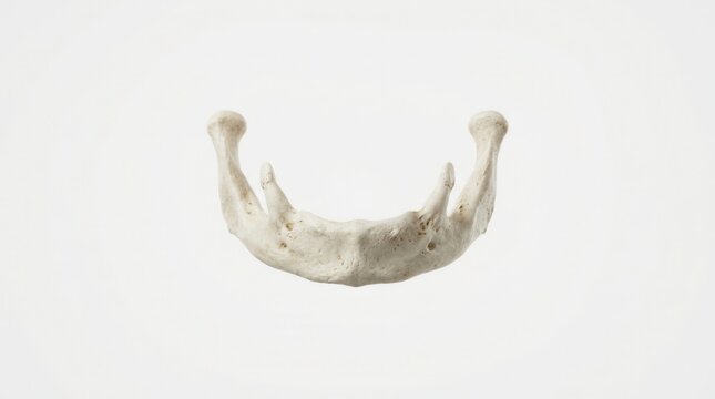 Anatomical Human Mandible Bone On A Clean White Background