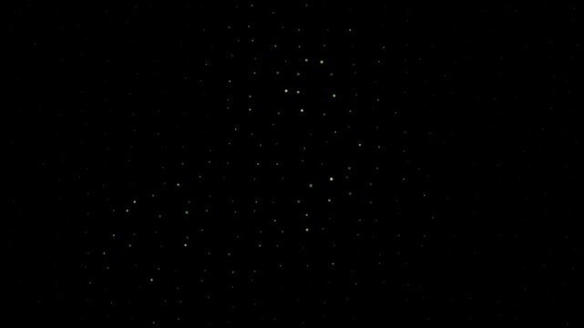Starry night sky with distant points of light on a black background.