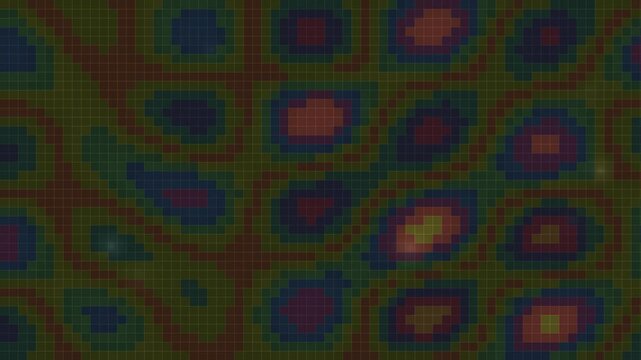 Abstract color field loop with a warm red overlay creating a moody textured background.