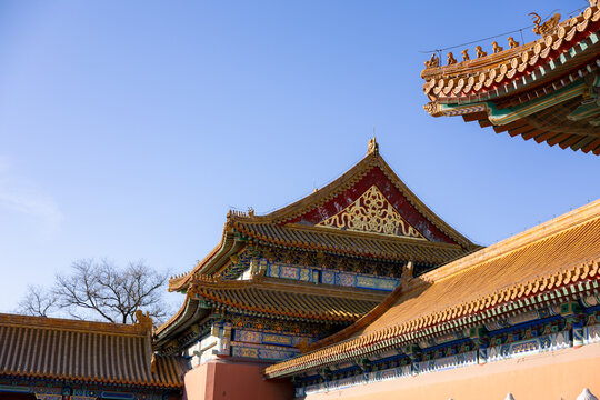 Traditional Chinese architecture detail of Forbidden City Palace Museum in Beijing, China
